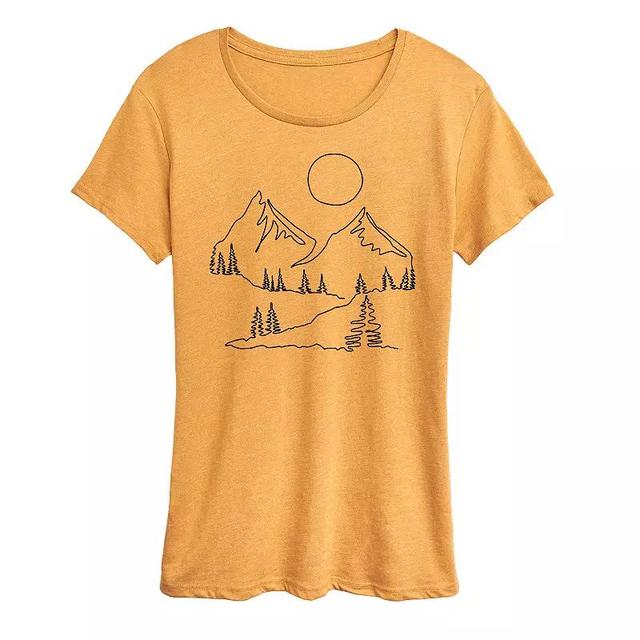 Womens Mountain Line Drawing Graphic Tee Product Image