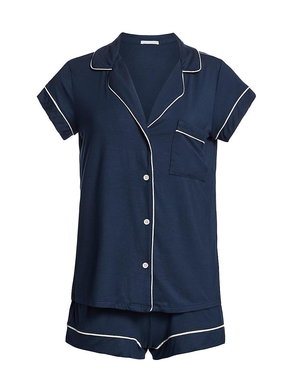 Eberjey Gisele - Shortie Short PJ Set (Navy/Ivory) Women's Pajama Sets Product Image