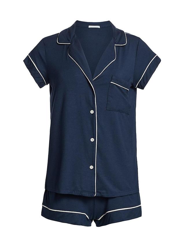 Eberjey Gisele - Shortie Short PJ Set (Navy/Ivory) Women's Pajama Sets Product Image