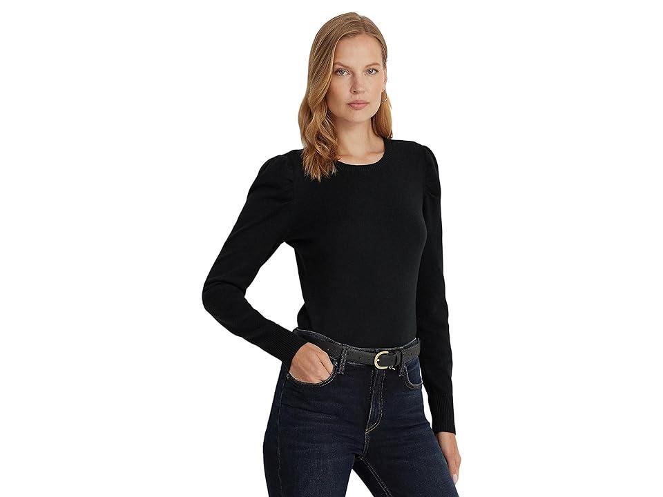 Lauren Ralph Lauren Womens Cotton-Blend Puff-Sleeve Sweater Product Image