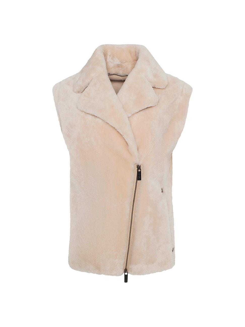 Womens Select Shearling Lamb Zip Vest Product Image