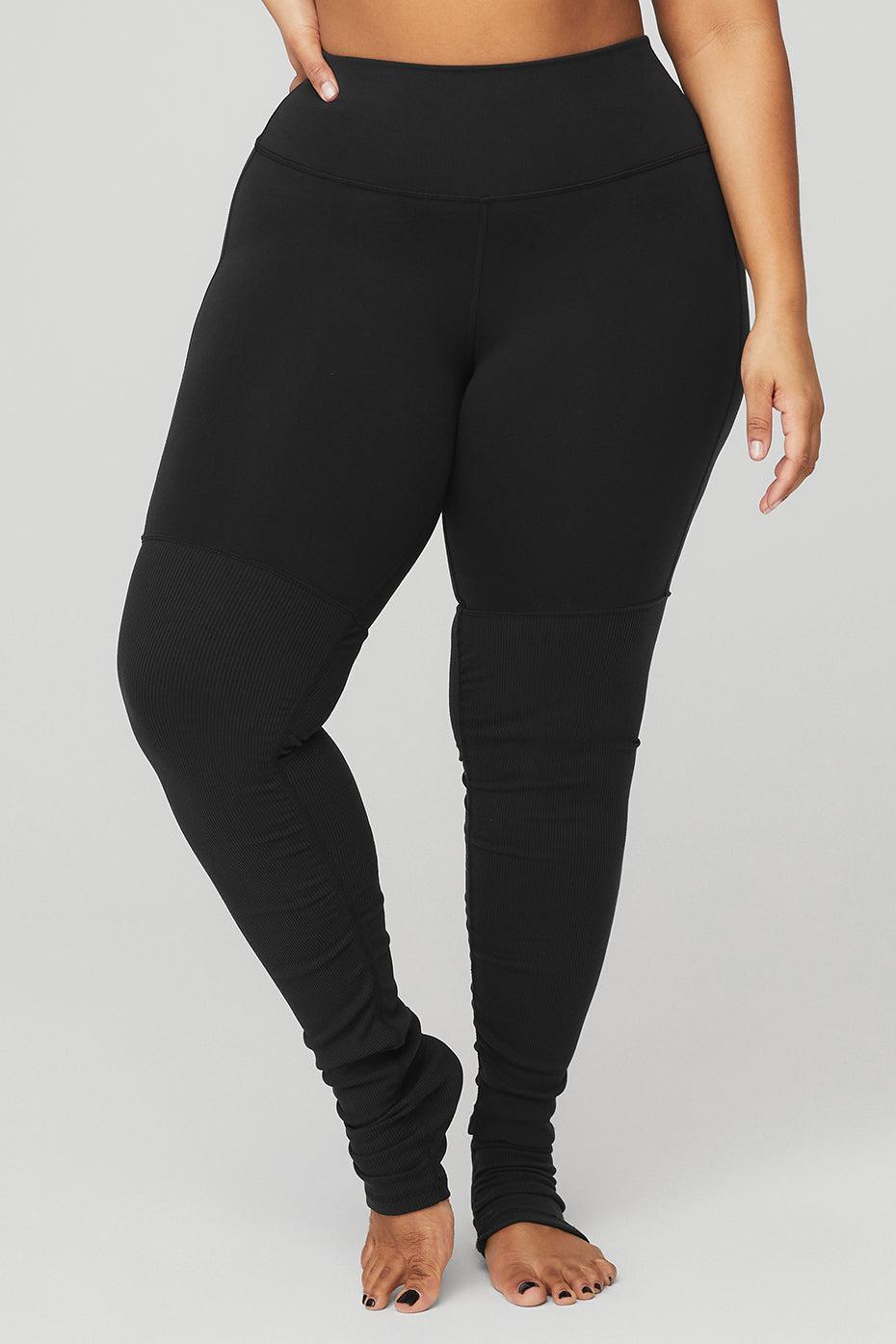 High-Waist Goddess Legging - Black/Black Product Image