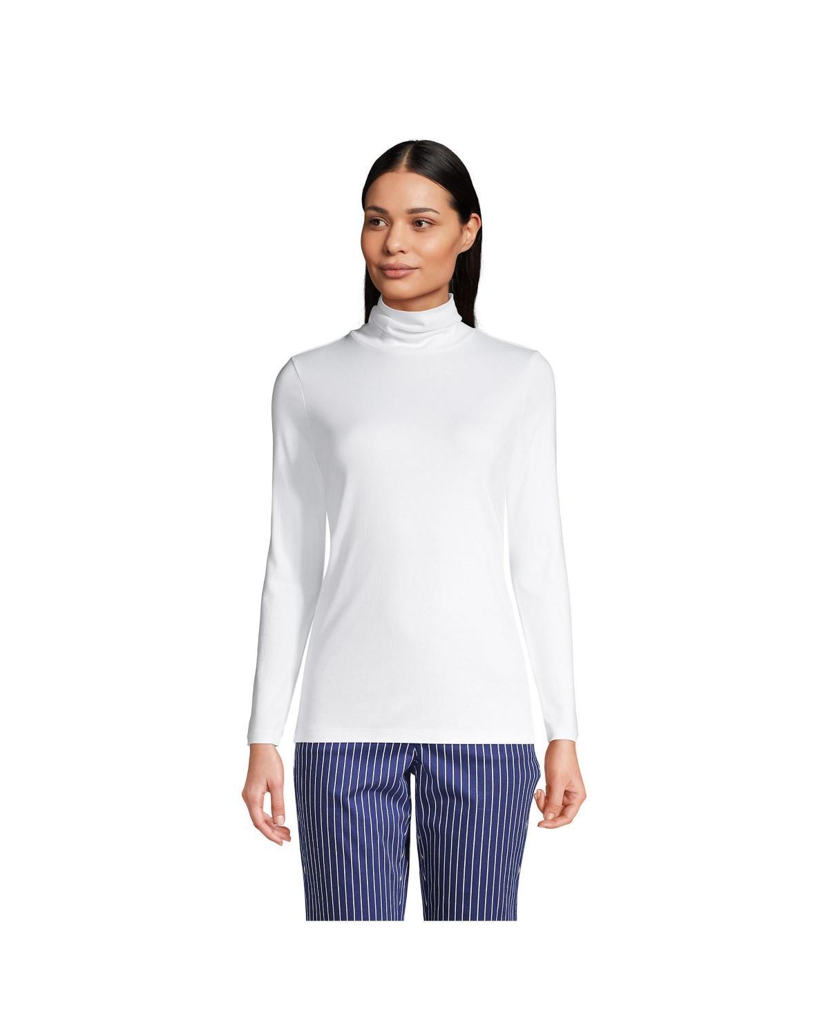 Lands End Womens Supima Cotton Long Sleeve Turtleneck T-Shirt Product Image