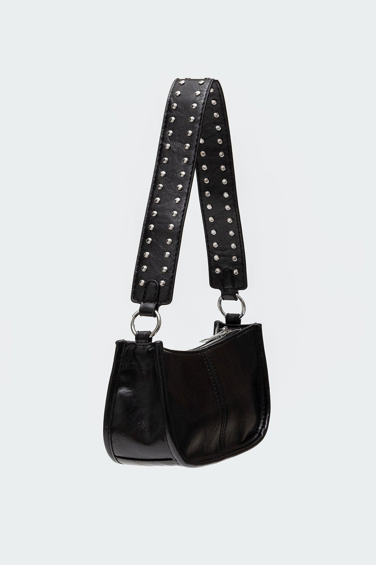 Studded Strap Faux Leather Bag Product Image