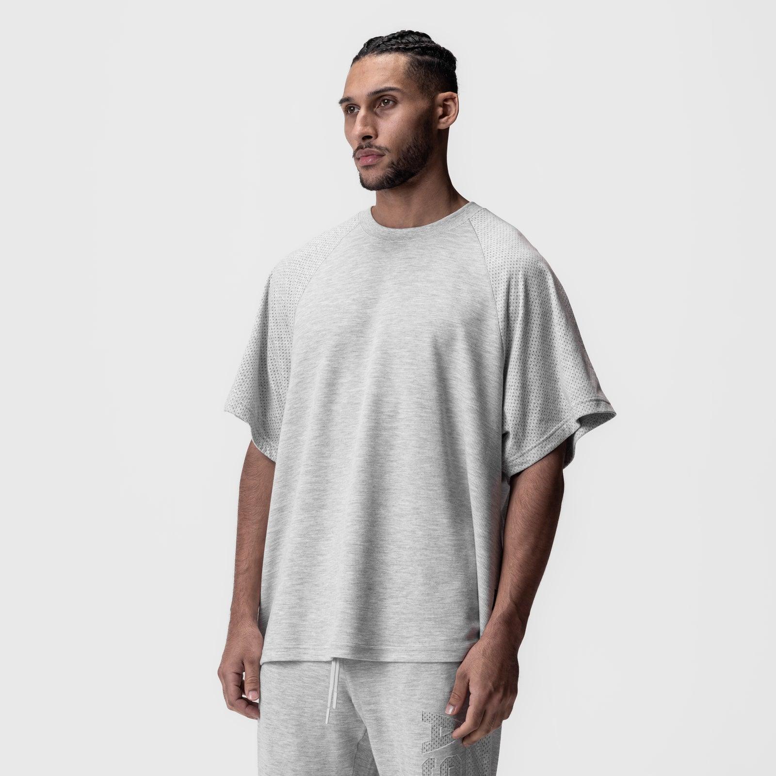 0946. Waffle Knit Oversized Tee - Heather Grey Product Image