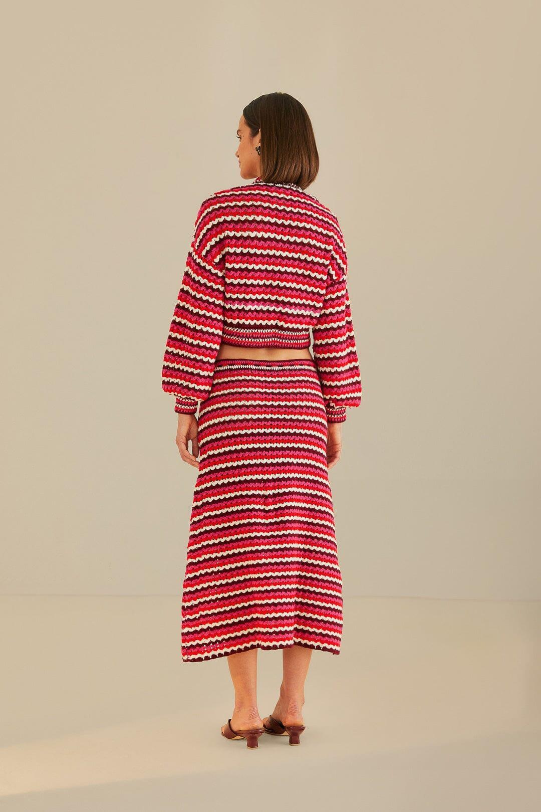 Colorful Stripes Crochet Skirt Product Image