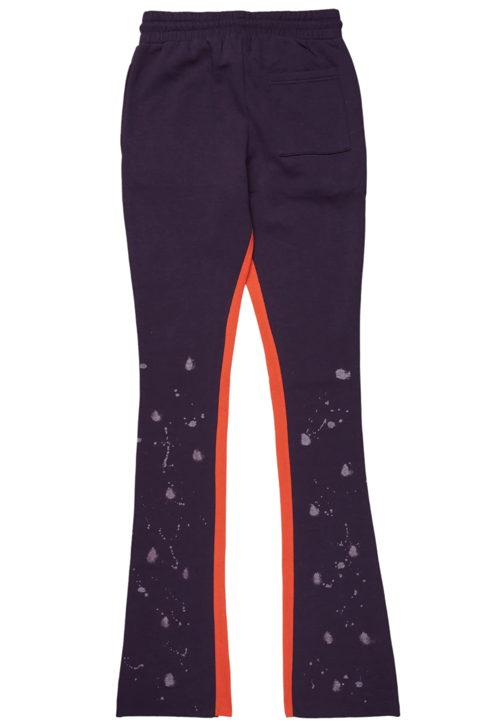 Uko Purple Patchwork Stacked Flare Track Pant Male Product Image