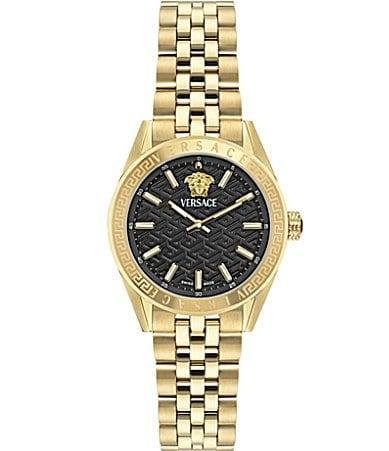 Versace Womens Swiss Gold Ion Plated Stainless Steel Bracelet Watch 36mm Product Image