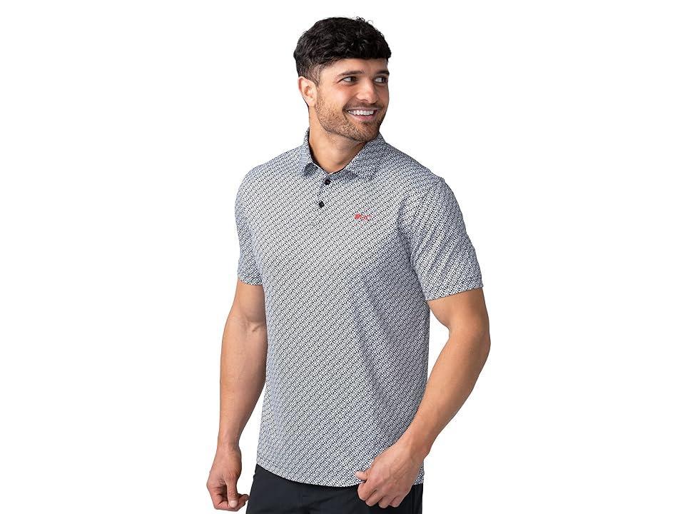 Black Clover Twisted Polo (Azure/White) Men's Clothing Product Image