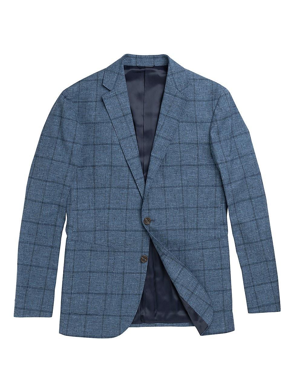 Mens Lake Roxburgh Check Cotton-Blend Two-Button Suit Jacket Product Image