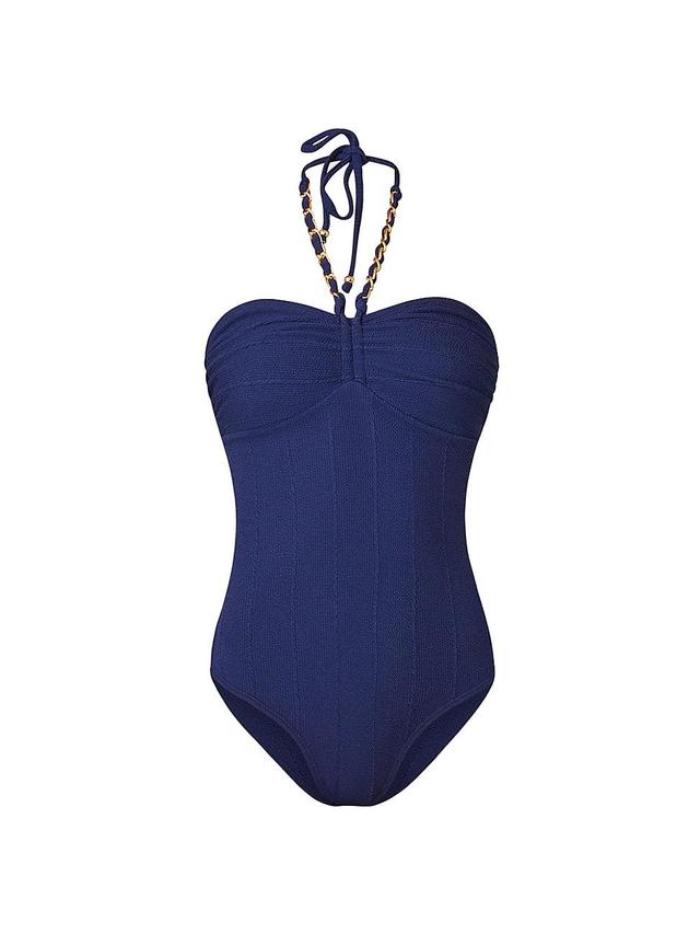 Womens Bandeau Chainlink One-Piece Swimsuit Product Image