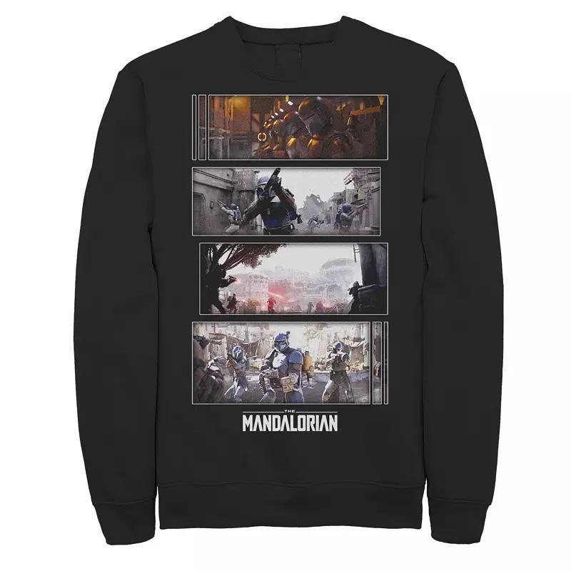 Mens Star Wars The Mandalorian Attack Scenes Boxes Graphic Fleece Product Image