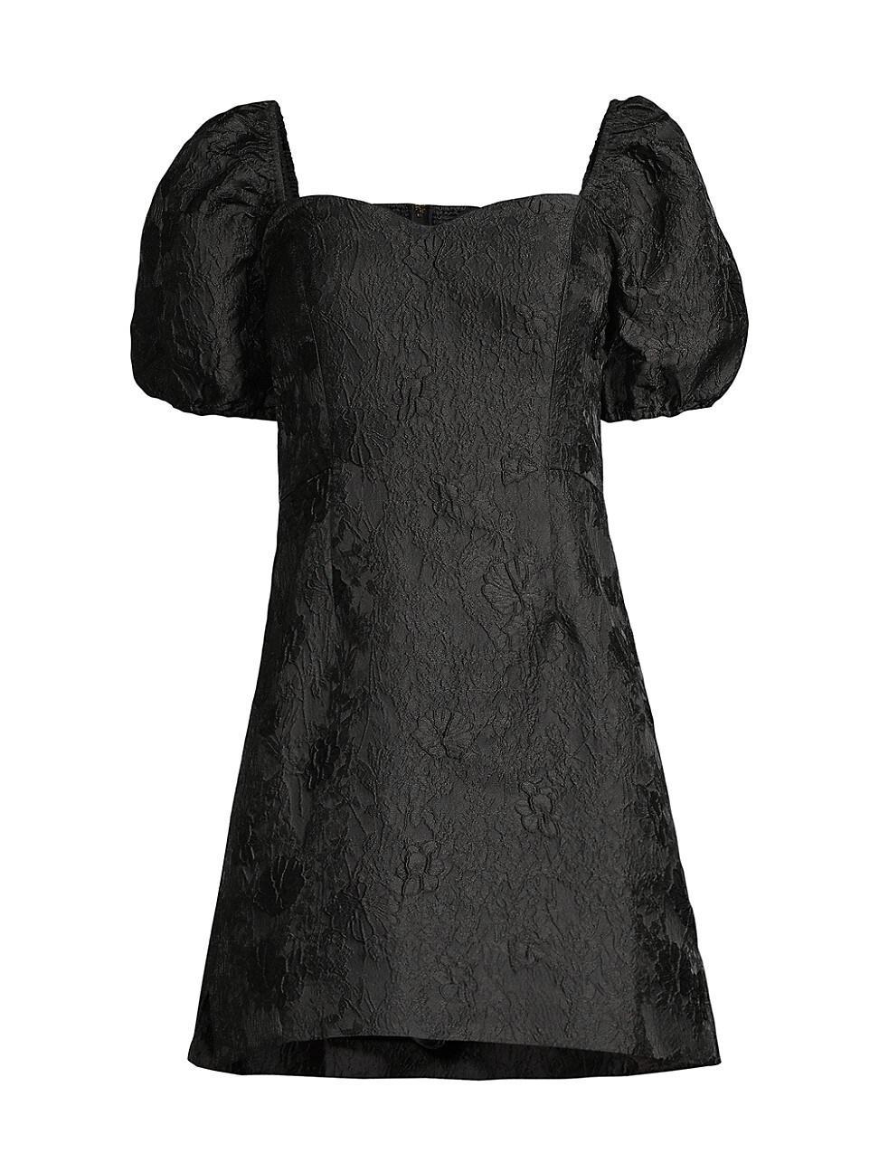 Womens Morena Jacquard Puff-Sleeve Minidress Product Image