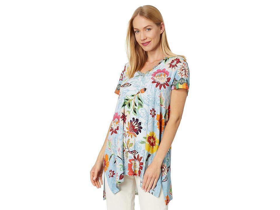 Johnny Was Rainbow Floral Drape Tunic Women's Clothing Product Image