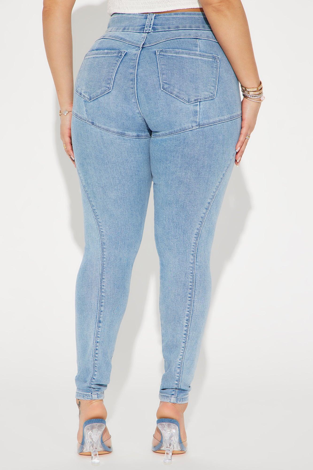 Booty So Good Moto Stretch Skinny Jeans - Light Wash Product Image