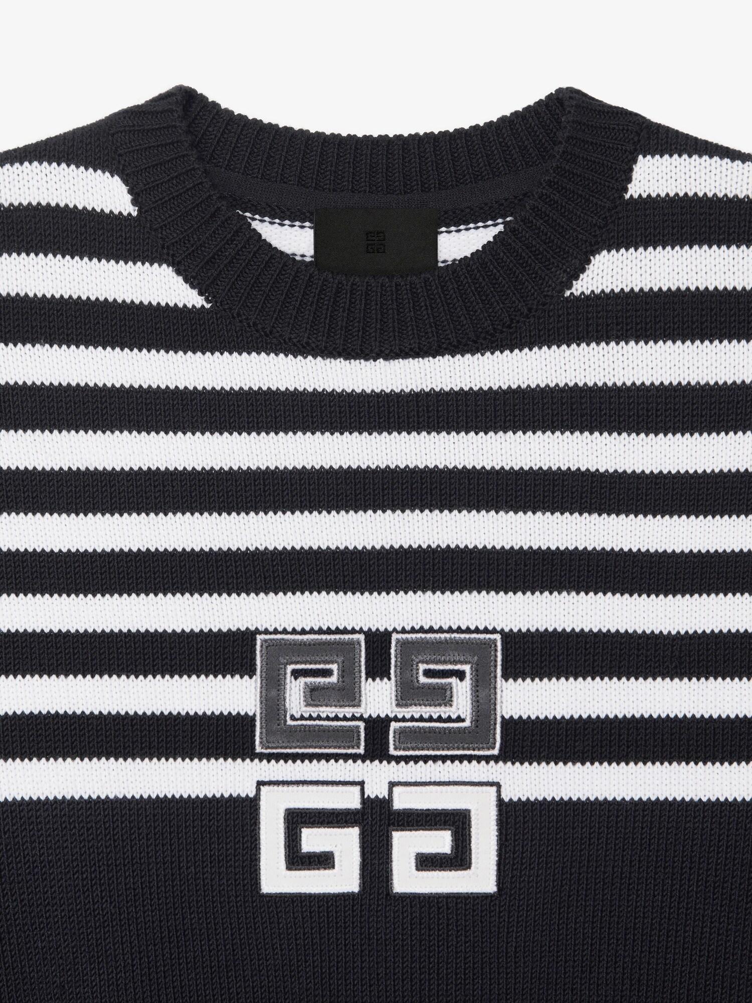 4G striped cropped sweater in cotton Product Image