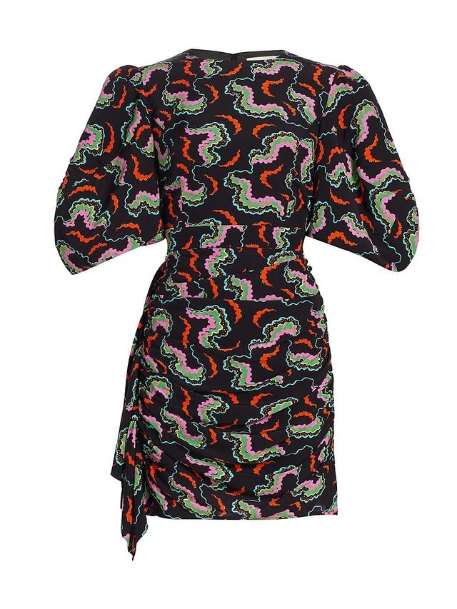 Womens Pia Printed Puff-Sleeve Minidress Product Image