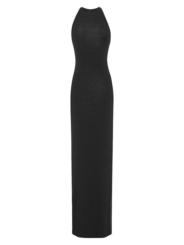 Womens Backless Halter Dress in Jersey Product Image