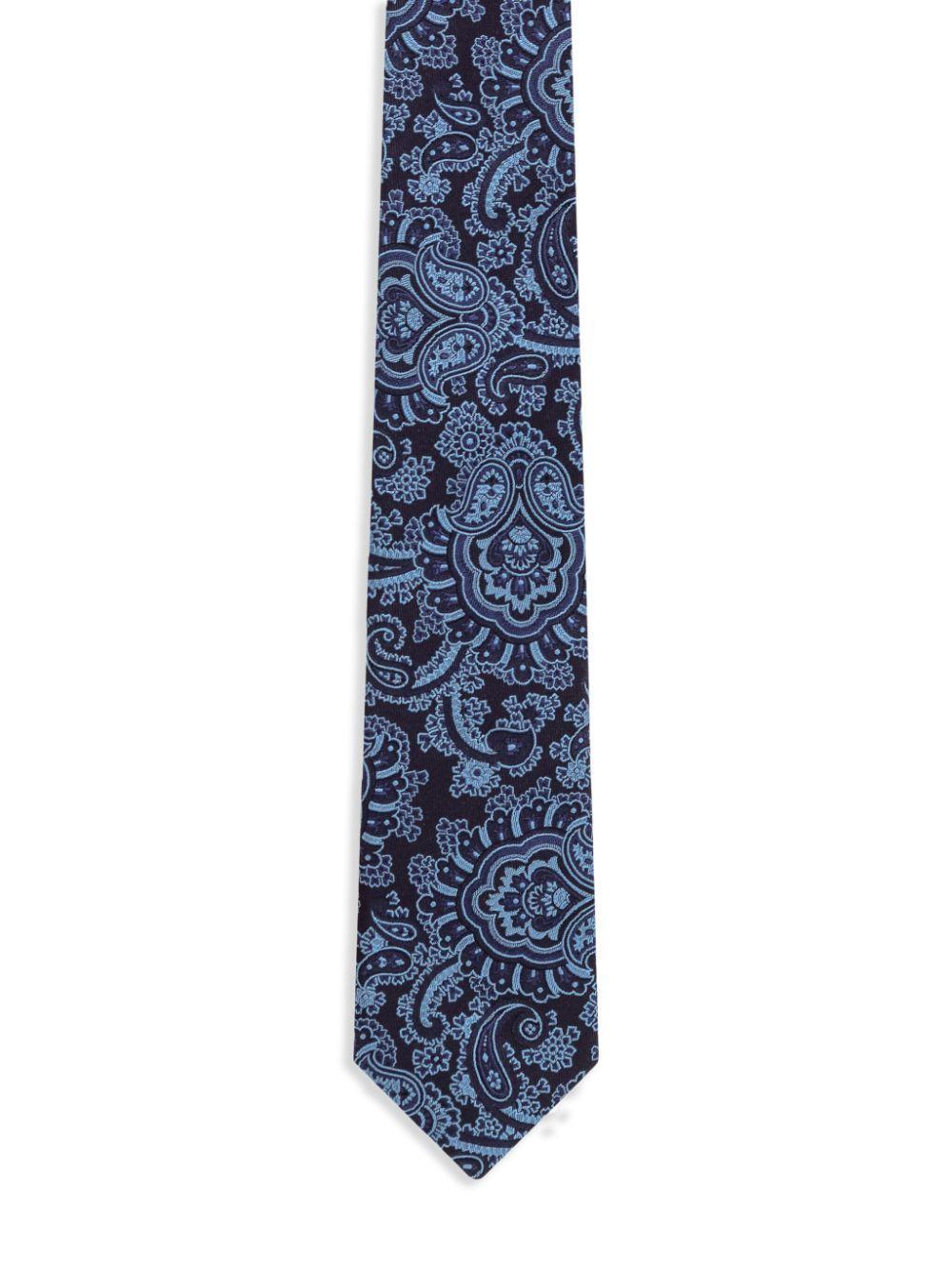 ETRO Paisley Printed Tie In Blue Product Image