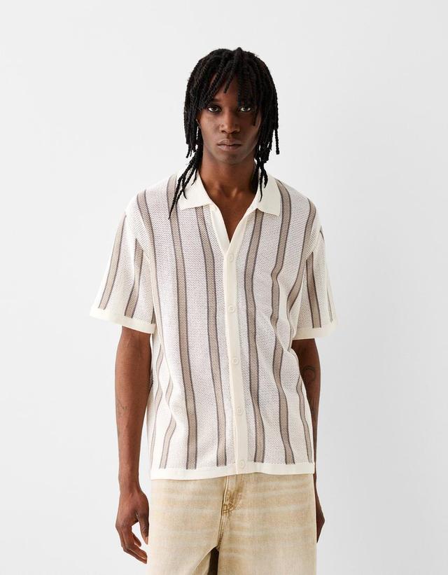 Striped textured short sleeve shirt Product Image