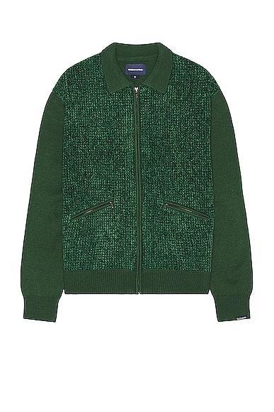 thisisneverthat Velvet Knit Zip Polo in Green Product Image