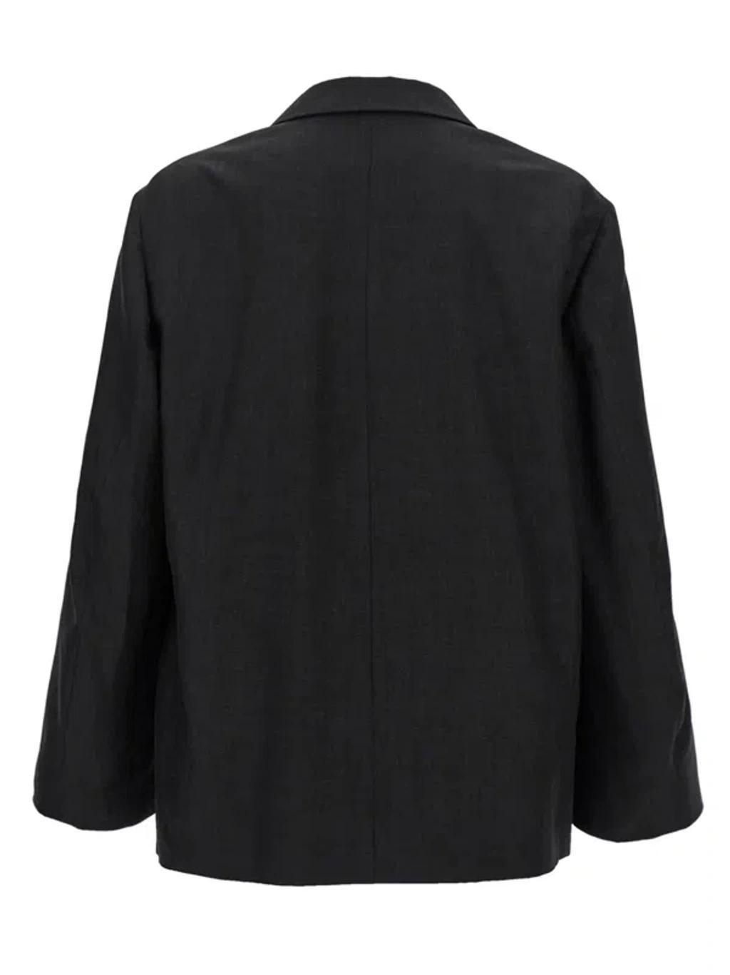 Double-breasted Blazer In Black Product Image