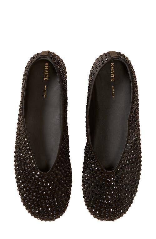 KHAITE Marcy Crystal-embellished Flats In Black Product Image