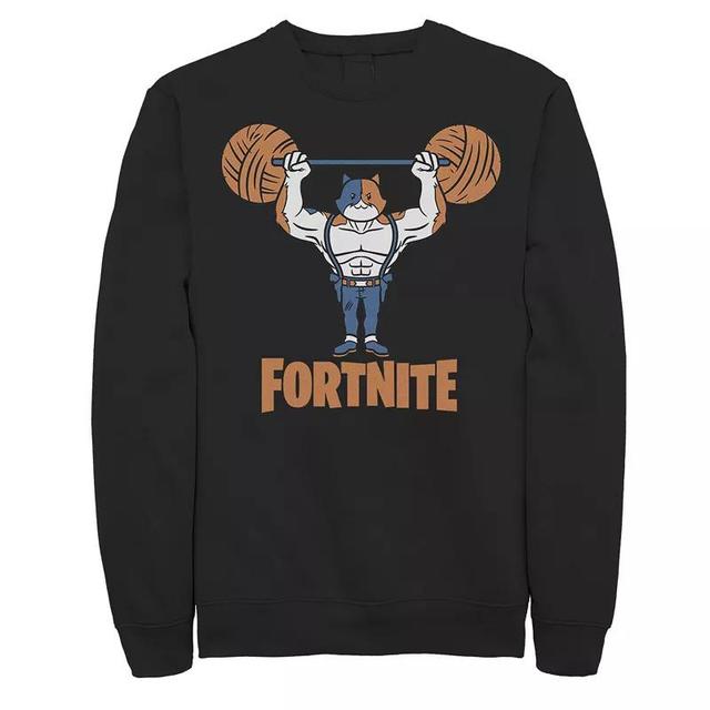 Mens Fortnite Meowscles Yarn Work Out Logo Sweatshirt Blue Product Image