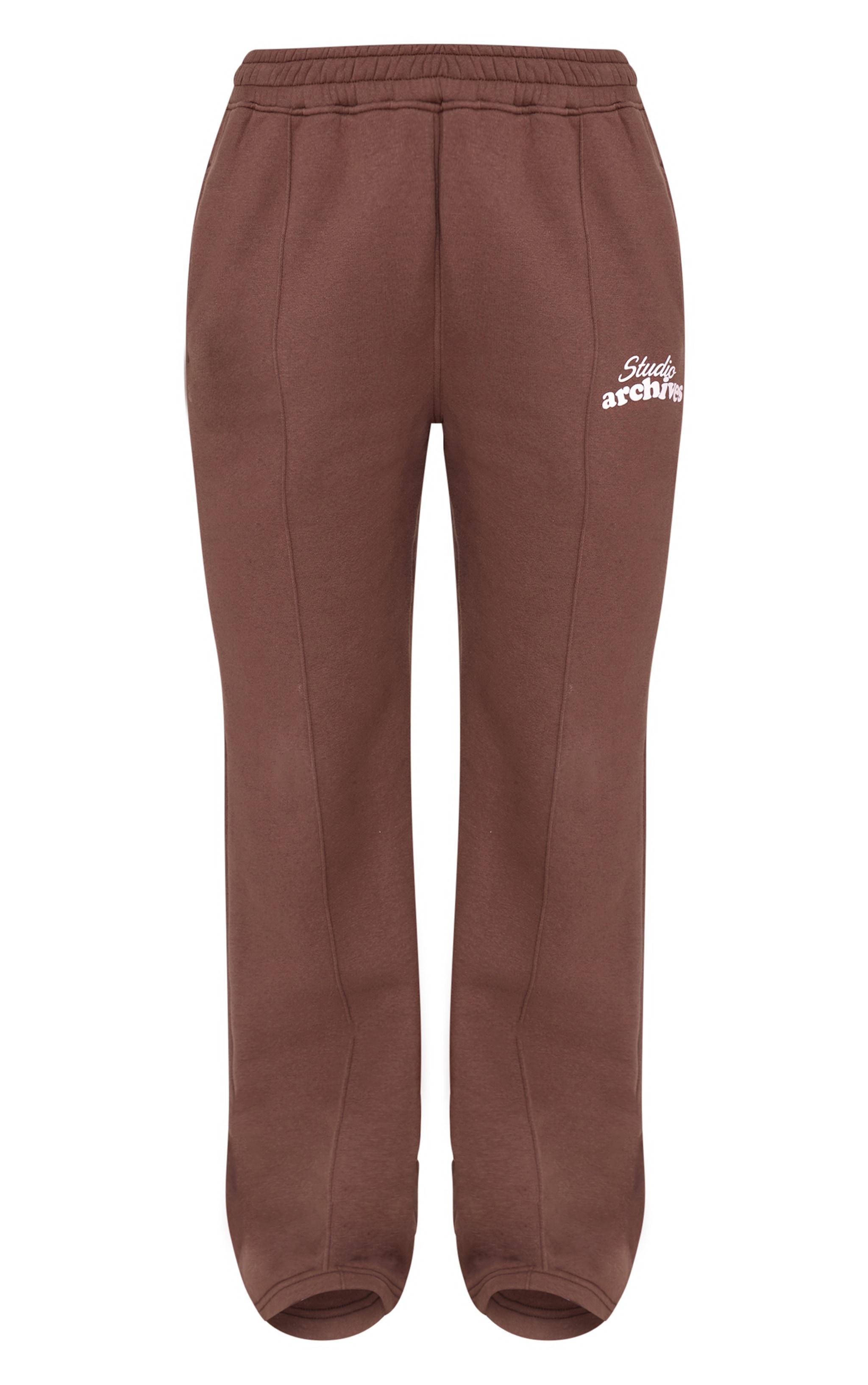  Chocolate Studio Archives Seam Detail Wide Leg Sweatpants Product Image