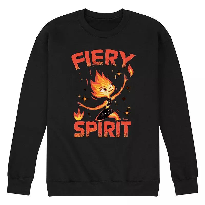 Disneys Elemental Mens Fiery Spirit Fleece Sweatshirt Black Product Image