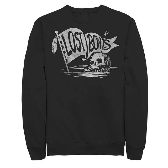 Mens Disneys Peter Pan The Lost Boys Skull Clan Banner Fleece Pullover Product Image