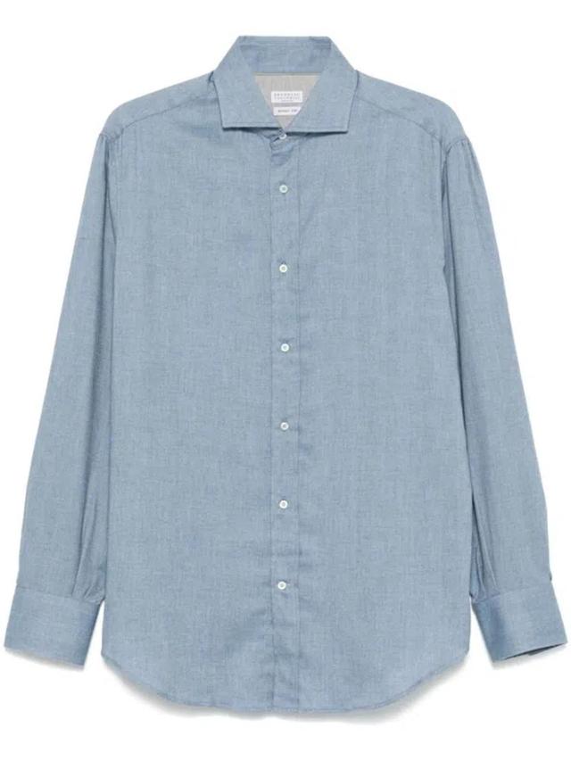 Herringbone Shirt In Blue Product Image