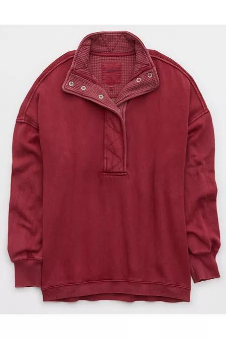 Aerie Getaway Quarter Snap Sweatshirt Women's Product Image