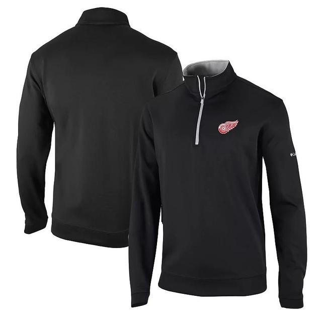 Mens Columbia Black Detroit Red Wings Wickham Hills Omni-Wick Quarter-Zip Jacket Product Image