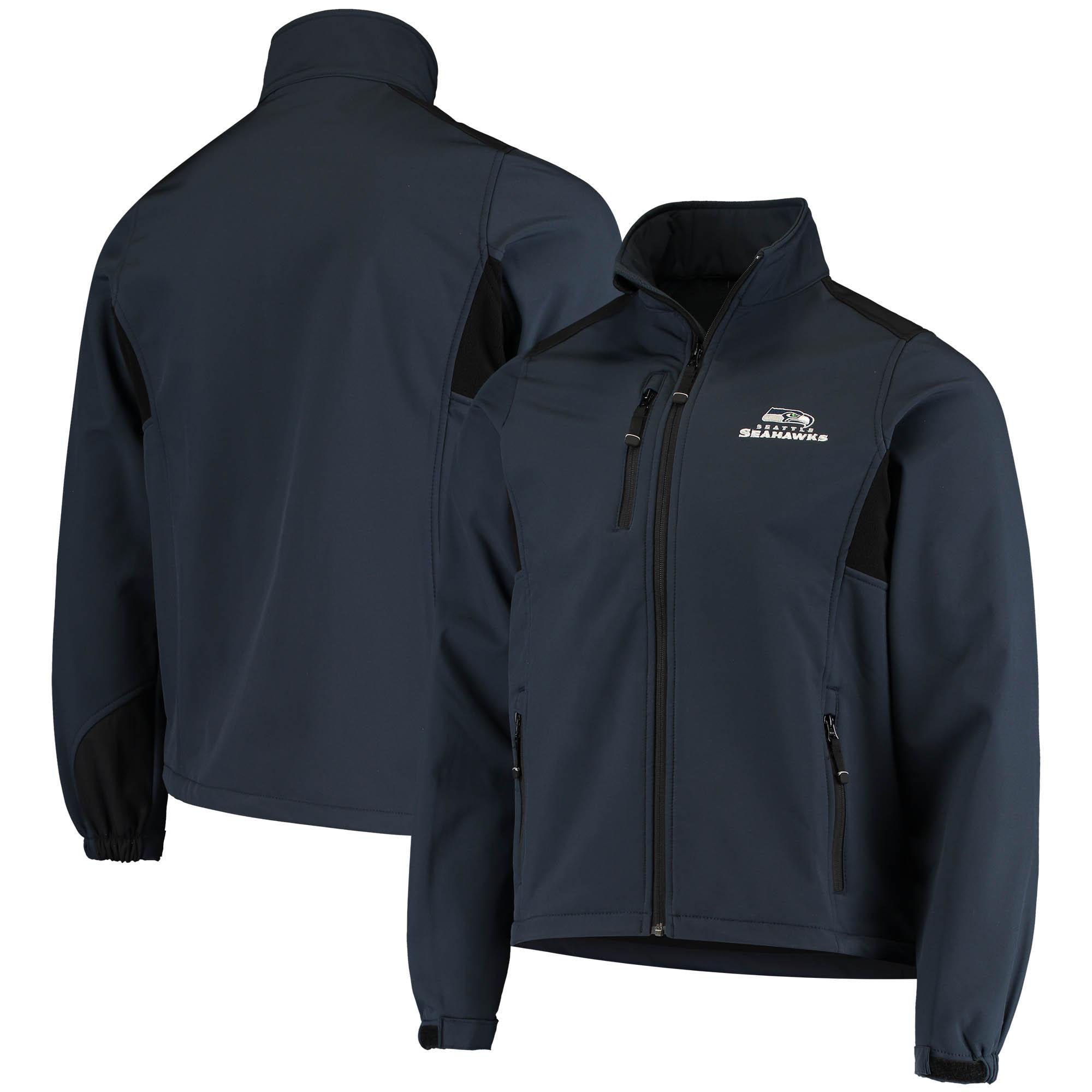 Mens Dunbrooke Navy Seattle Seahawks Circle Softshell Fleece Full-Zip Jacket Product Image