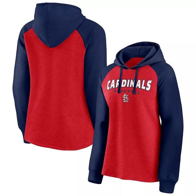 Womens Fanatics Branded Red St. Louis Cardinals Recharged Raglan Pullover Hoodie Blue Product Image