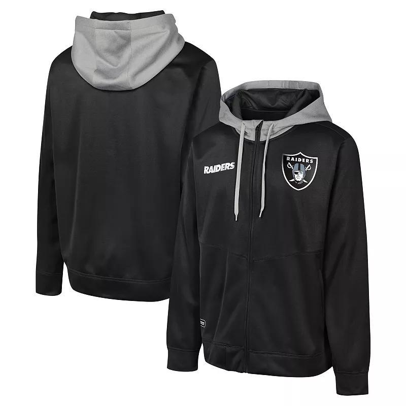 Mens Black Las Vegas Raiders Replay Fashion Graphic Full-Zip Hoodie Jacket product image