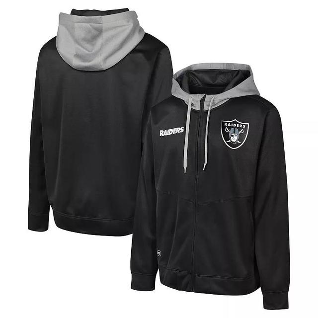 Mens Black Las Vegas Raiders Replay Fashion Graphic Full-Zip Hoodie Jacket Product Image