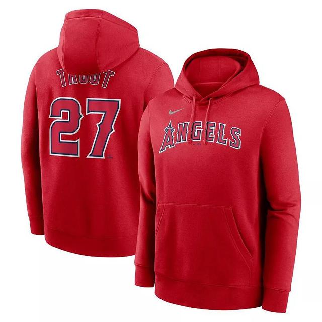 Mens Nike Mike Trout Los Angeles Angels Player Name & Number Club Pullover Hoodie Product Image