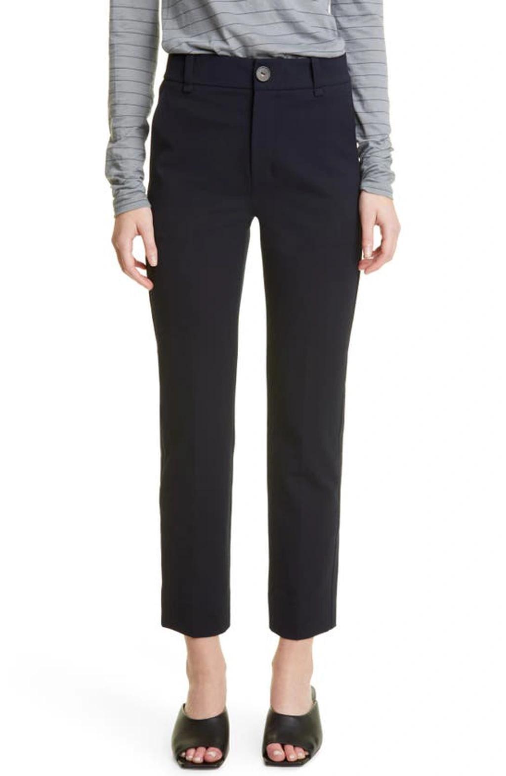 VINCE Cotton Blend Cigarette Trousers In Black product image