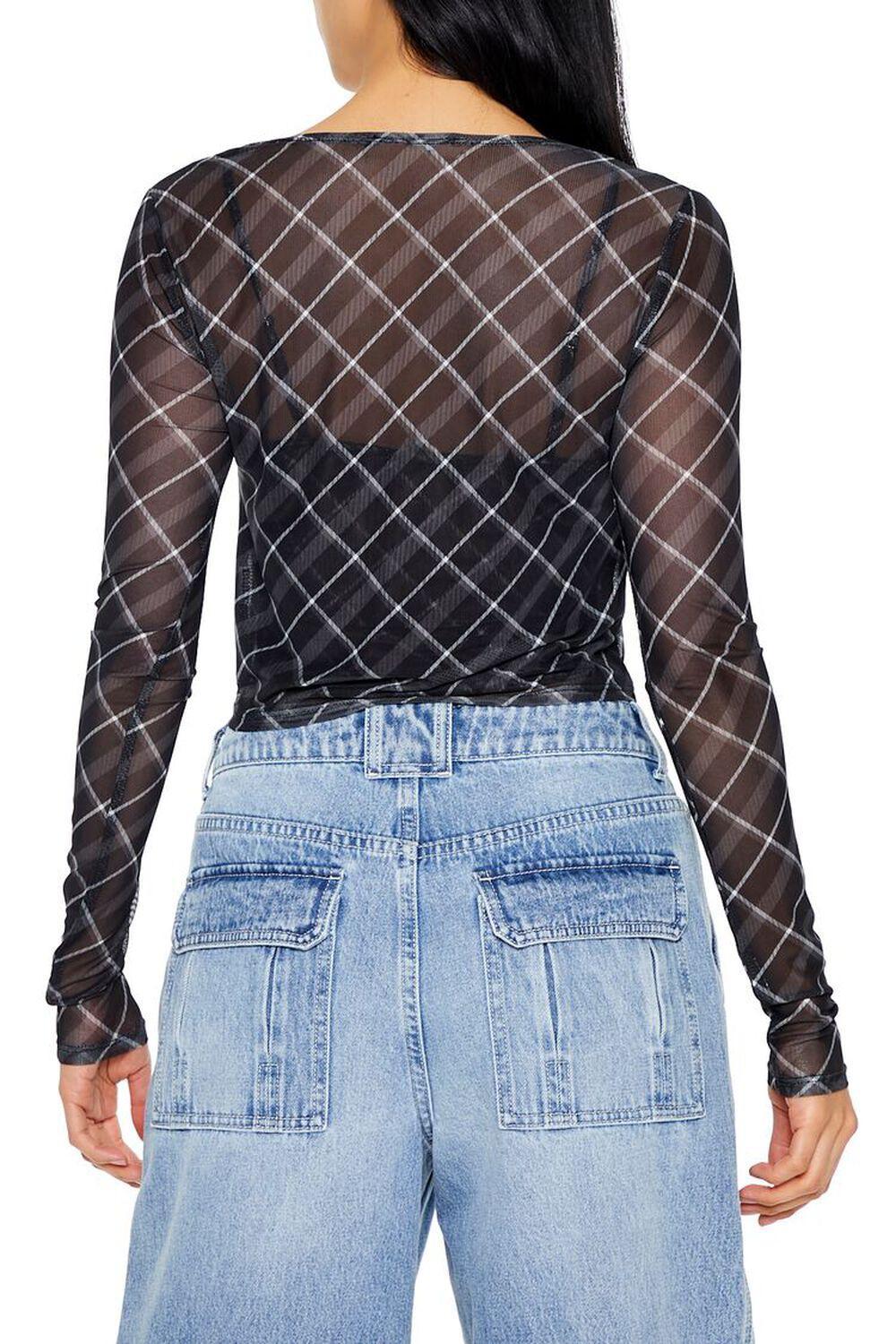 Plaid Mesh Crop Top & Cami Set | Forever 21 Product Image