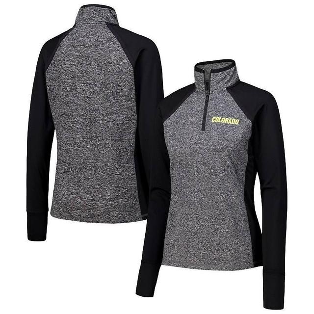 Womens /Heather Gray Colorado Buffaloes Finalist Raglan Quarter-Zip Jacket Product Image