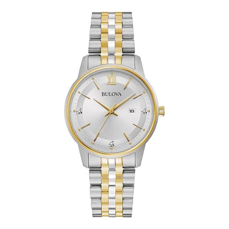 Bulova Womens Two-Tone Diamond Accent Watch - 98P197 Product Image