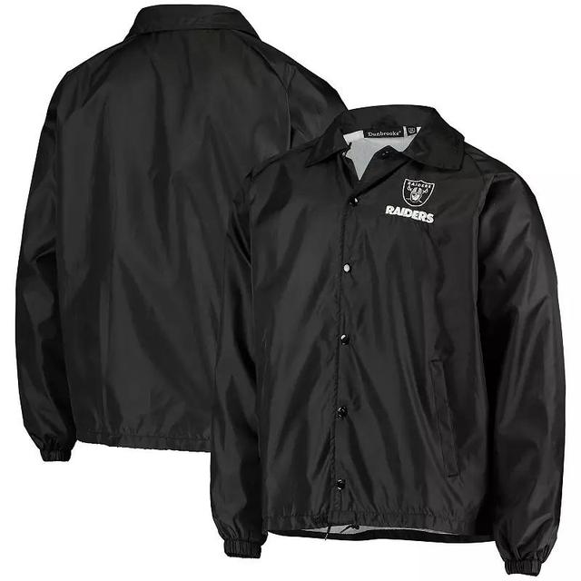 Mens Black Las Vegas Raiders Coaches Classic Raglan Full-Snap Windbreaker Jacket Product Image