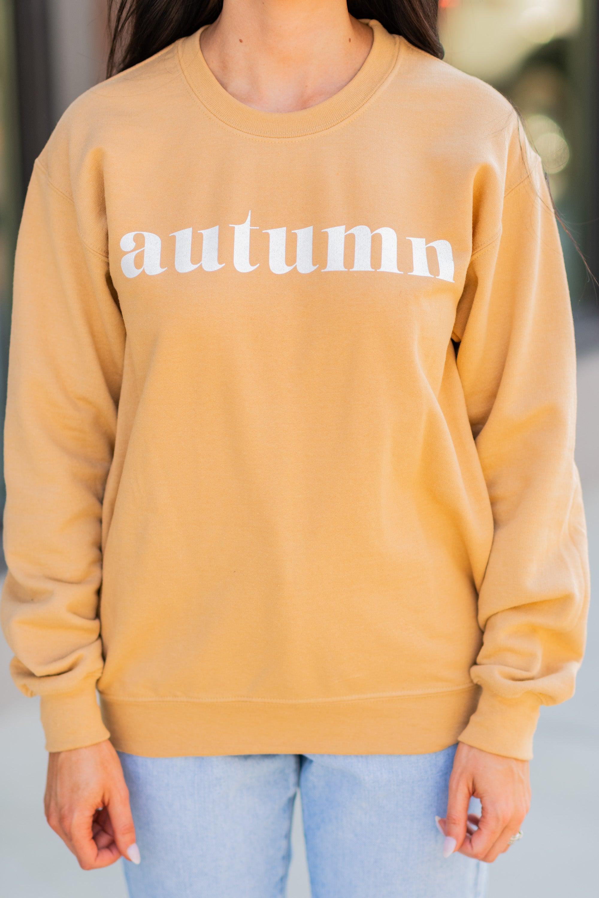 Autumn Old Gold Graphic Sweatshirt Female Product Image