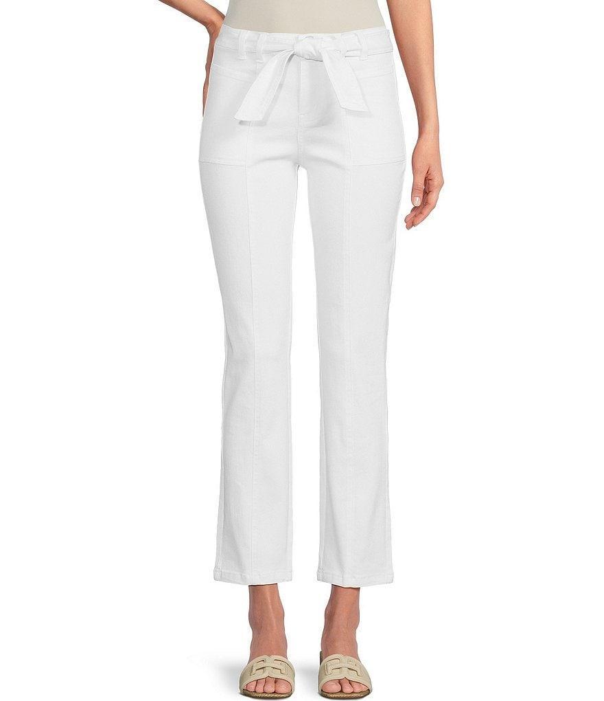 NIC + ZOE Stretch Woven Wide-Leg Belted Ankle Jeans Product Image