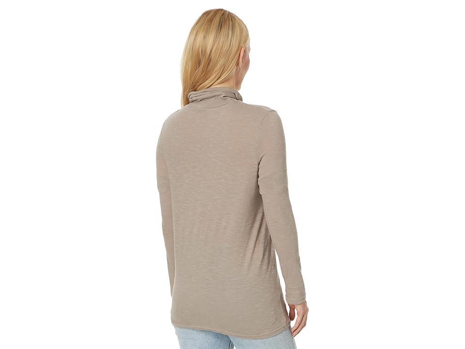 PACT Featherweight Slub Turtleneck (Cinder) Women's Clothing Product Image