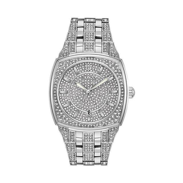 Bulova Mens Phantom Crystal Pave Stainless Steel Watch - 98B324, Pink Tone Product Image