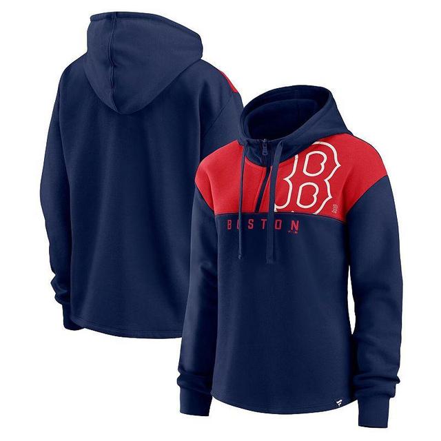 Womens Fanatics Branded Royal Chicago Cubs Iconic Overslide Color-Block Quarter-Zip Hoodie Product Image