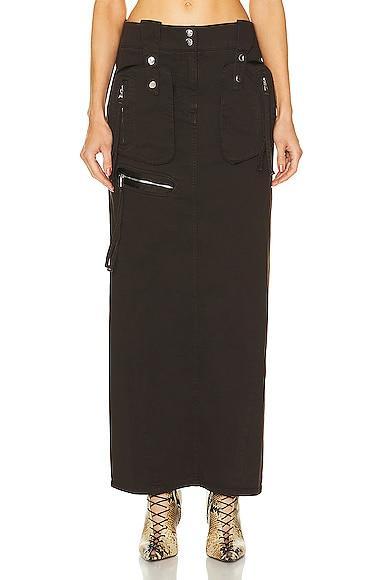 Blumarine Cargo Denim Skirt in Tan Product Image